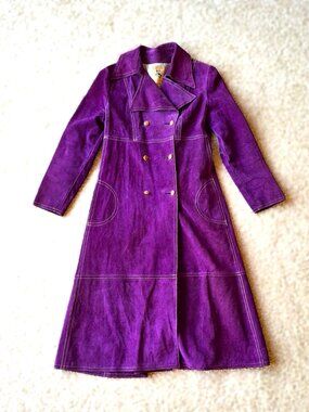 Vintage Gassy Jack Vibrant Purple Suede Leather Coat